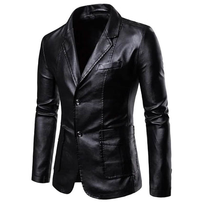 Men's Blazer Faux Leather Jacket DailySale