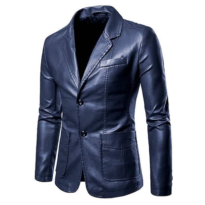 Men's Blazer Faux Leather Jacket DailySale