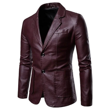 Men's Blazer Faux Leather Jacket DailySale