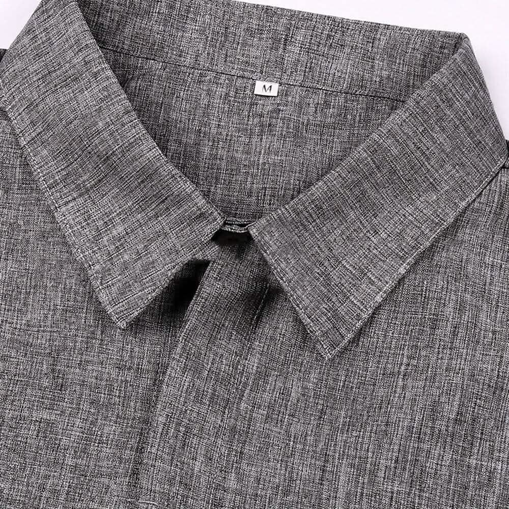 Men's Button Down Shirt Short Sleeve Plain Lapel DailySale