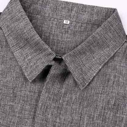 Men's Button Down Shirt Short Sleeve Plain Lapel DailySale