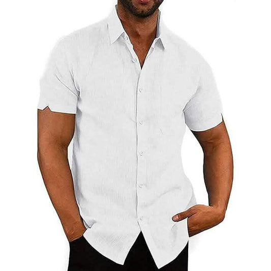 Mens Button Down Short Sleeve Linen Shirts DailySale