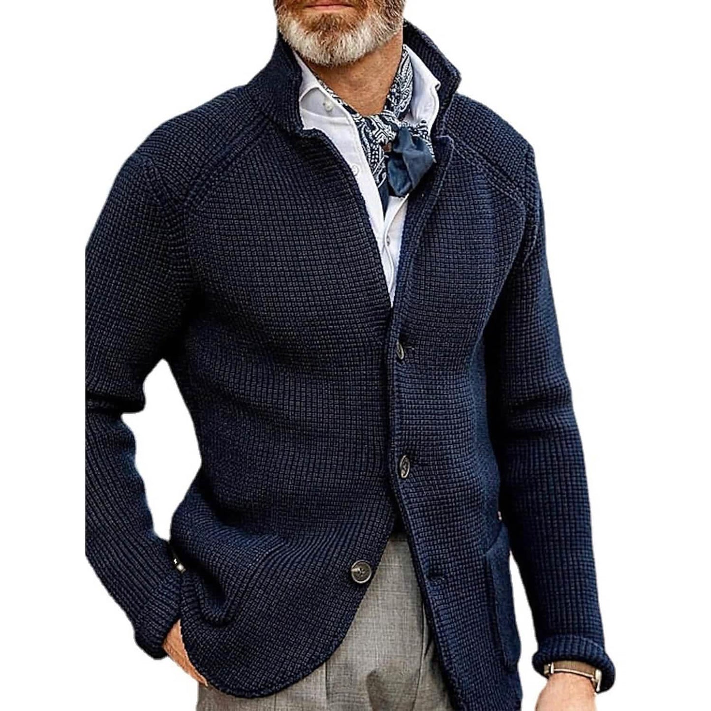 Men's Cardigan Solid Color Sweater DailySale