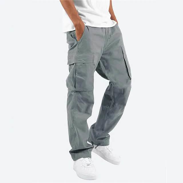 Men's Cargo Pants Trousers Drawstring Elastic Waist Multi Pocket DailySale