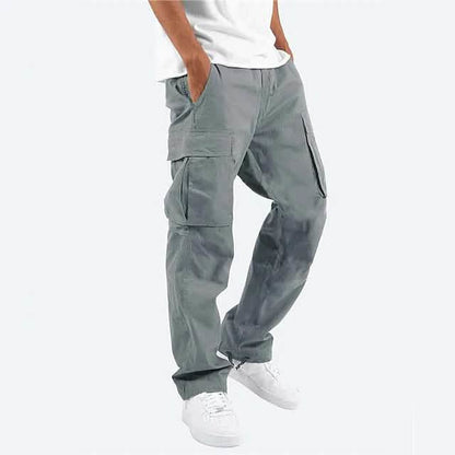 Men's Cargo Pants Trousers Drawstring Elastic Waist Multi Pocket DailySale