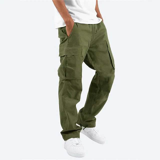 Men's Cargo Pants Trousers Drawstring Elastic Waist Multi Pocket DailySale