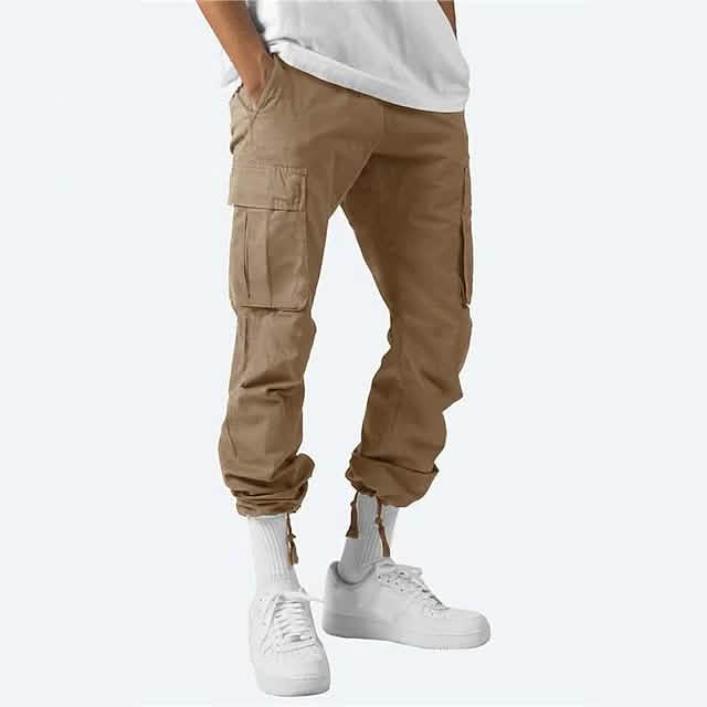 Men's Cargo Pants Trousers Drawstring Elastic Waist Multi Pocket DailySale