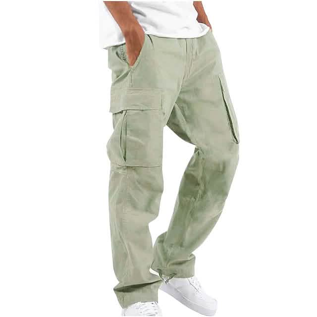 Men's Cargo Pants Trousers Drawstring Elastic Waist Multi Pocket DailySale