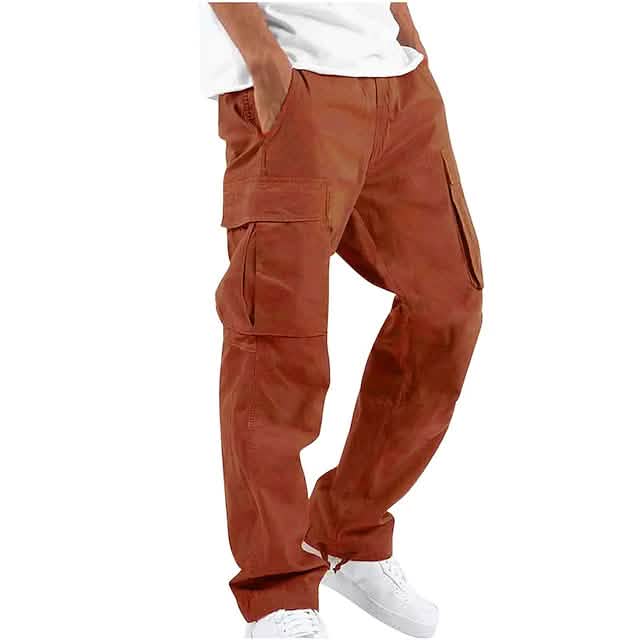 Men's Cargo Pants Trousers Drawstring Elastic Waist Multi Pocket DailySale