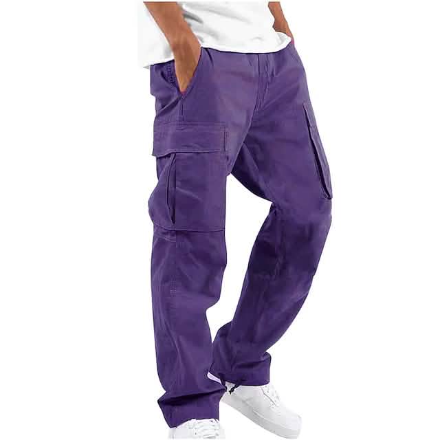 Men's Cargo Pants Trousers Drawstring Elastic Waist Multi Pocket DailySale