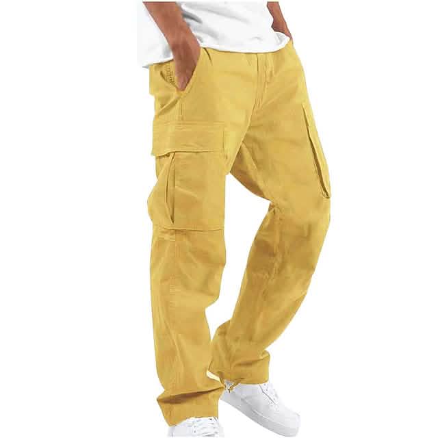 Men's Cargo Pants Trousers Drawstring Elastic Waist Multi Pocket DailySale