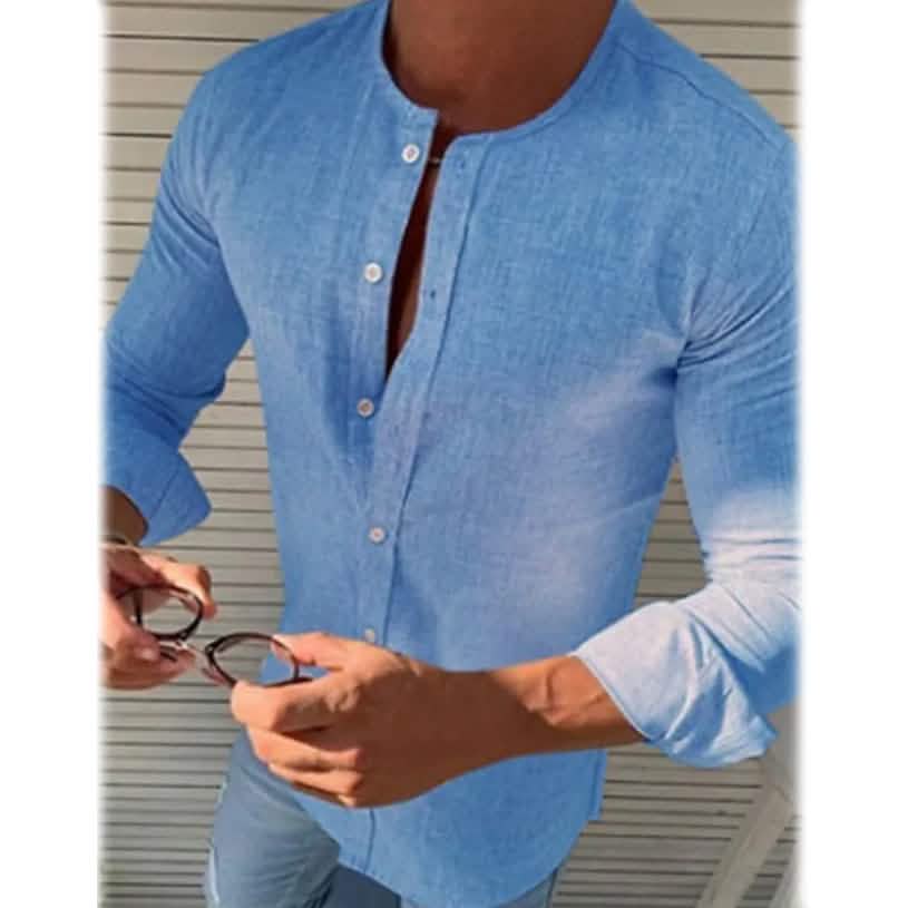 Men's Casual Solid Long Sleeve Shirt DailySale