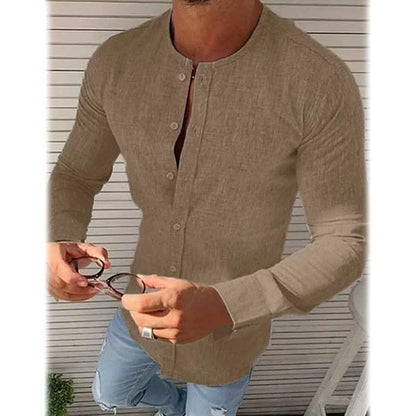 Men's Casual Solid Long Sleeve Shirt DailySale