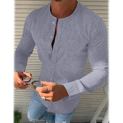 Men's Casual Solid Long Sleeve Shirt DailySale