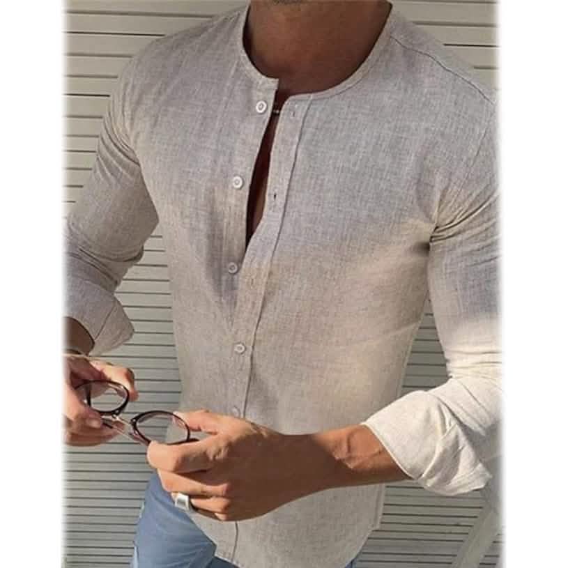 Men's Casual Solid Long Sleeve Shirt DailySale