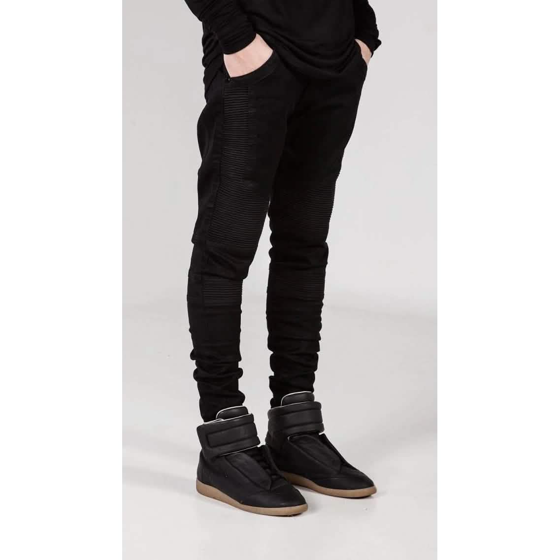 Men's Comfy Stretch Ripped Distressed Biker Jeans Pants Rock Revival DailySale