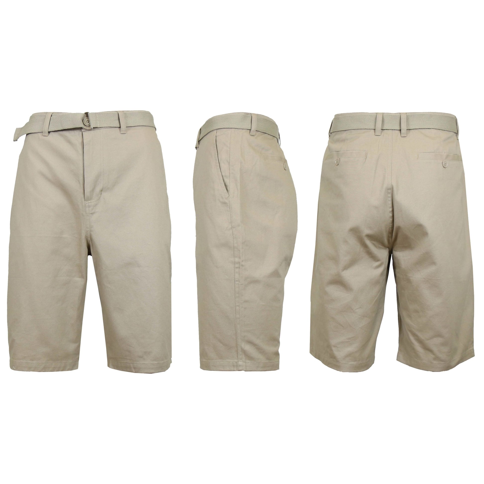 Men's Cotton Chino Shorts with Belt DailySale