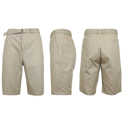Men's Cotton Chino Shorts with Belt DailySale