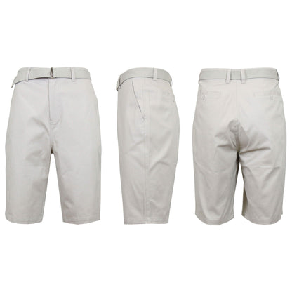 Men's Cotton Chino Shorts with Belt DailySale