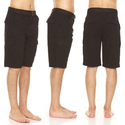 Men's Cotton Twill Belted Cargo Shorts DailySale
