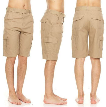 Men's Cotton Twill Belted Cargo Shorts DailySale