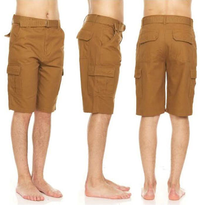 Men's Cotton Twill Belted Cargo Shorts DailySale