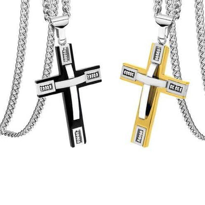 Men's Cross Necklaces in Stainless Steel DailySale