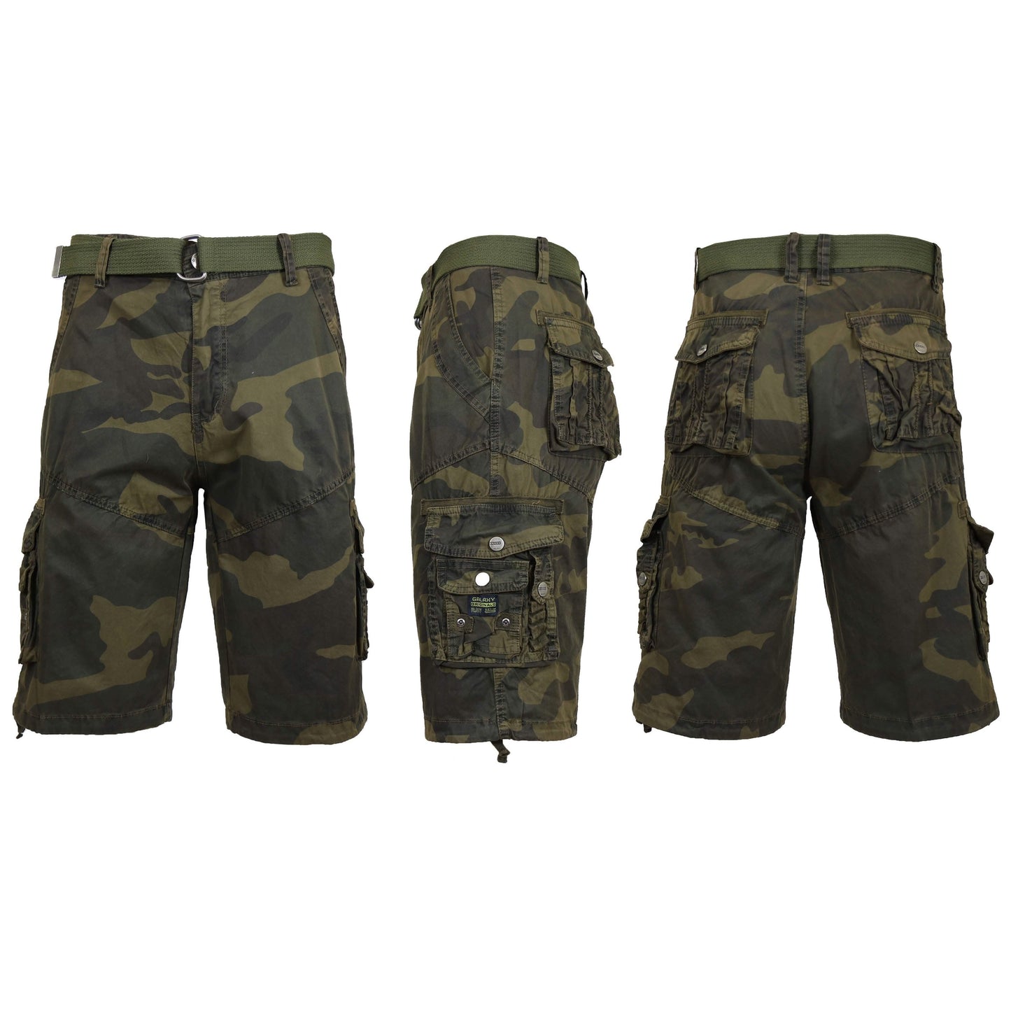 Men's Distressed Vintage Belted Cargo Utility Shorts DailySale