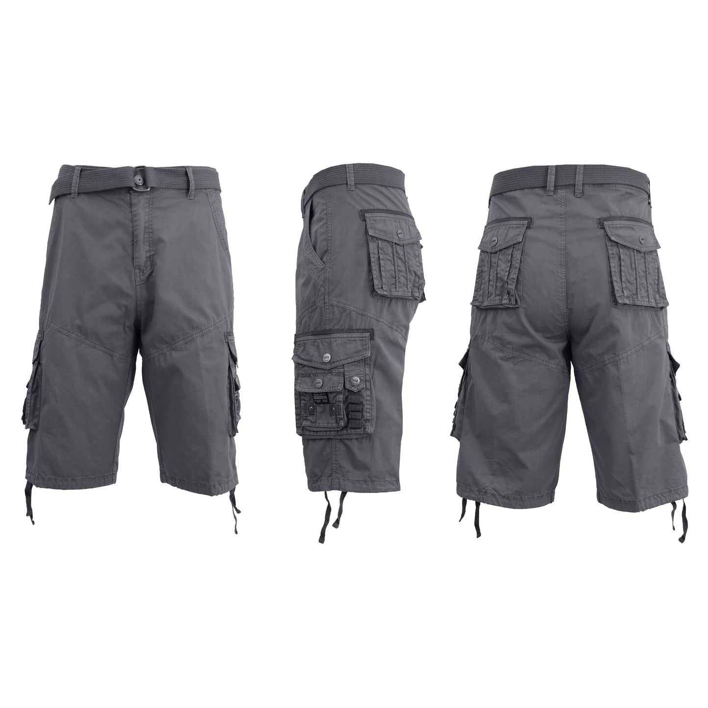Men's Distressed Vintage Belted Cargo Utility Shorts DailySale