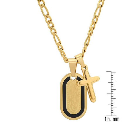 Men's Dog Tag Lady of Guadalupe And Cross Pendant DailySale
