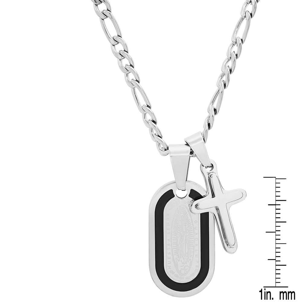 Men's Dog Tag Lady of Guadalupe And Cross Pendant DailySale
