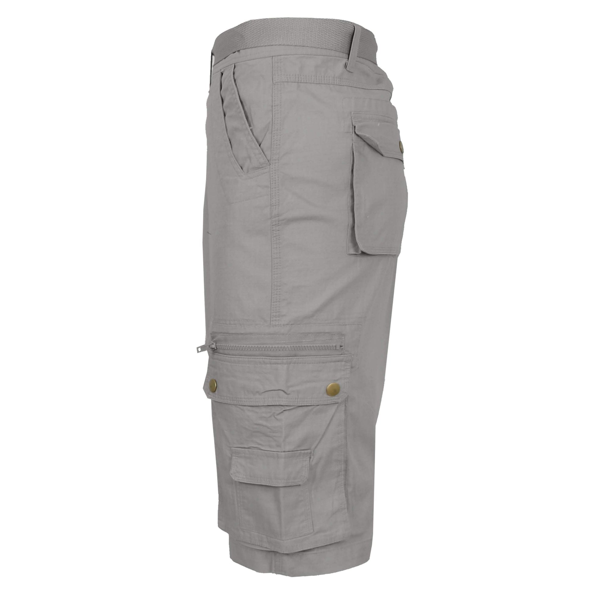 Men's Extended Size Cotton Cargo Utility Belted Shorts DailySale
