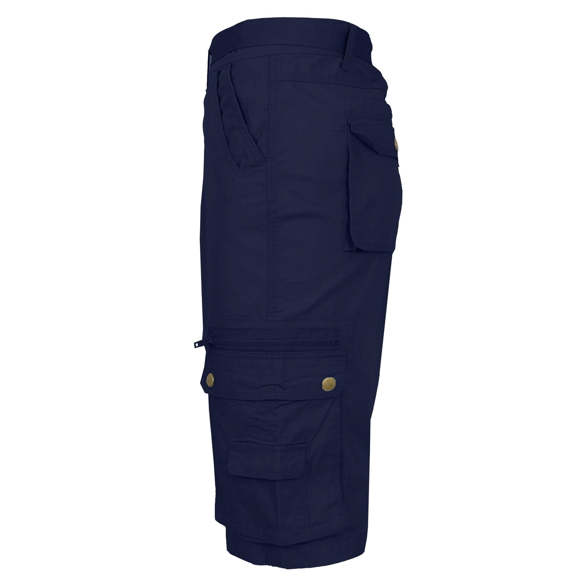 Men's Extended Size Cotton Cargo Utility Belted Shorts DailySale
