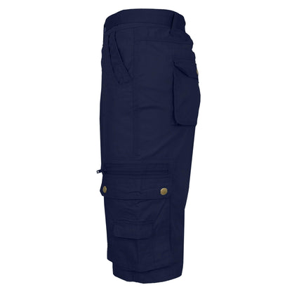 Men's Extended Size Cotton Cargo Utility Belted Shorts DailySale