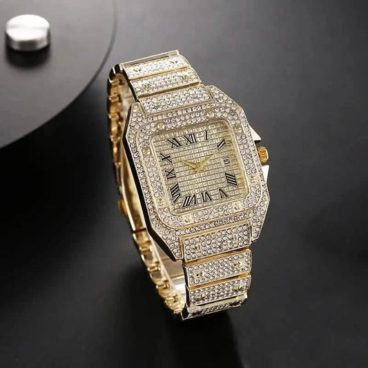Men's Fashion Elegant High-End Analog Zinc Alloy Watch with Rhinestones DailySale