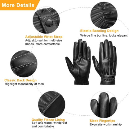 Men's Leather Winter Gloves Touchscreen DailySale