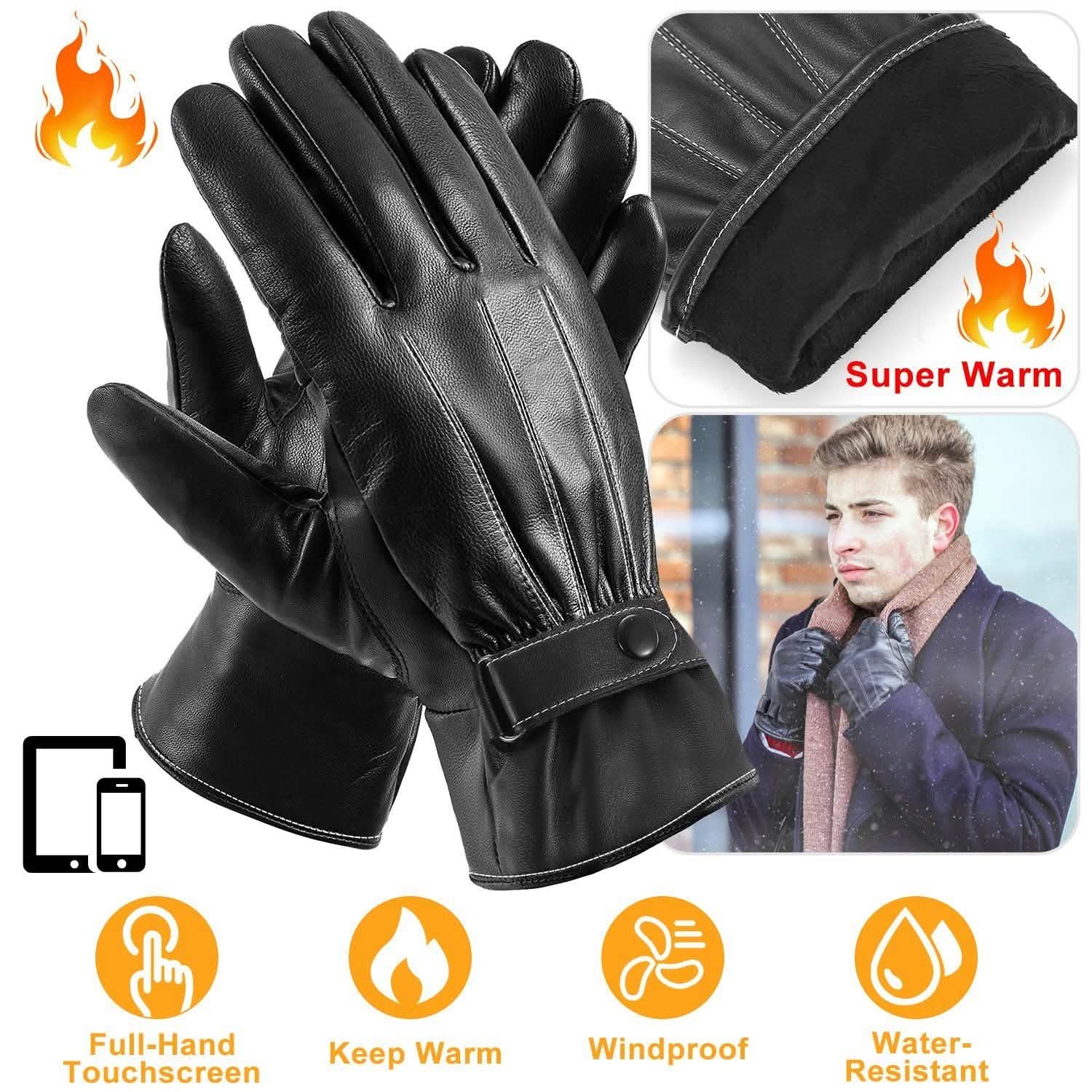 Men's Leather Winter Gloves Touchscreen DailySale