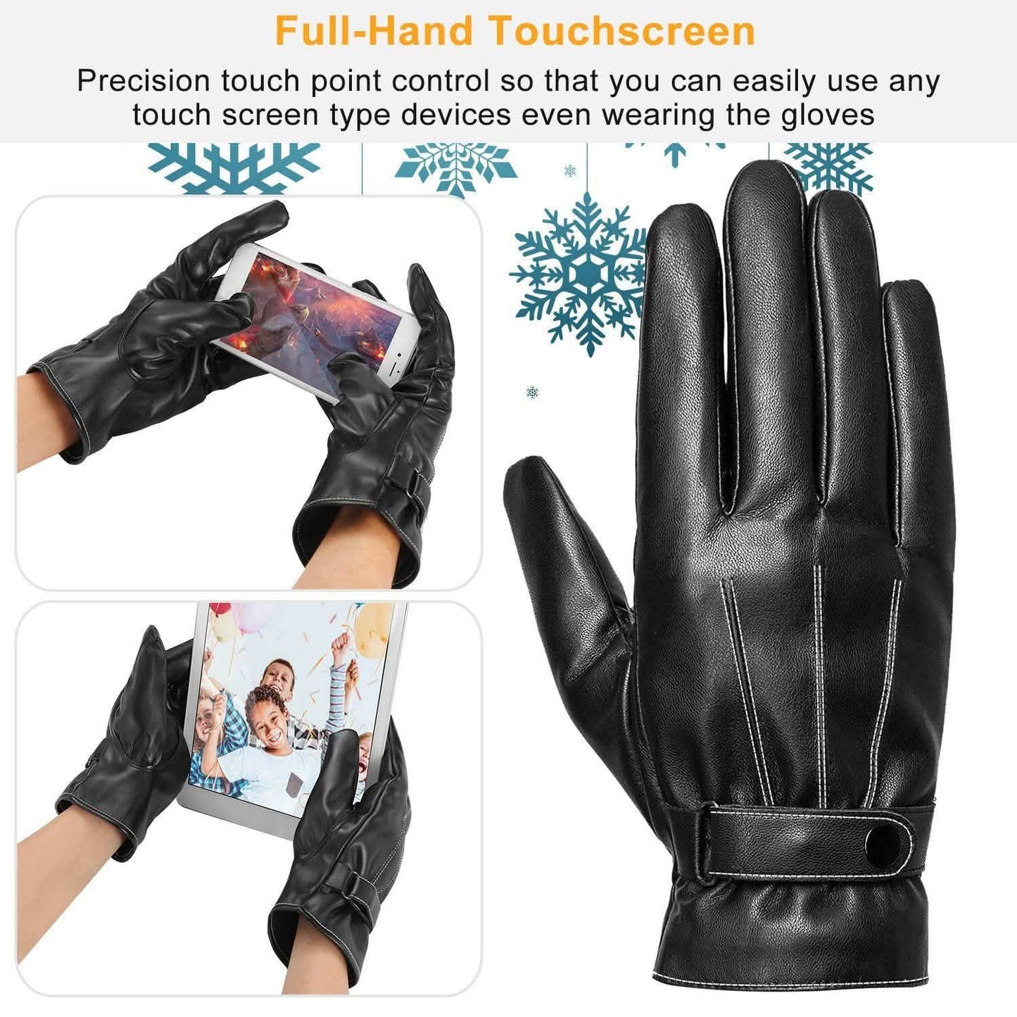 Men's Leather Winter Gloves Touchscreen DailySale
