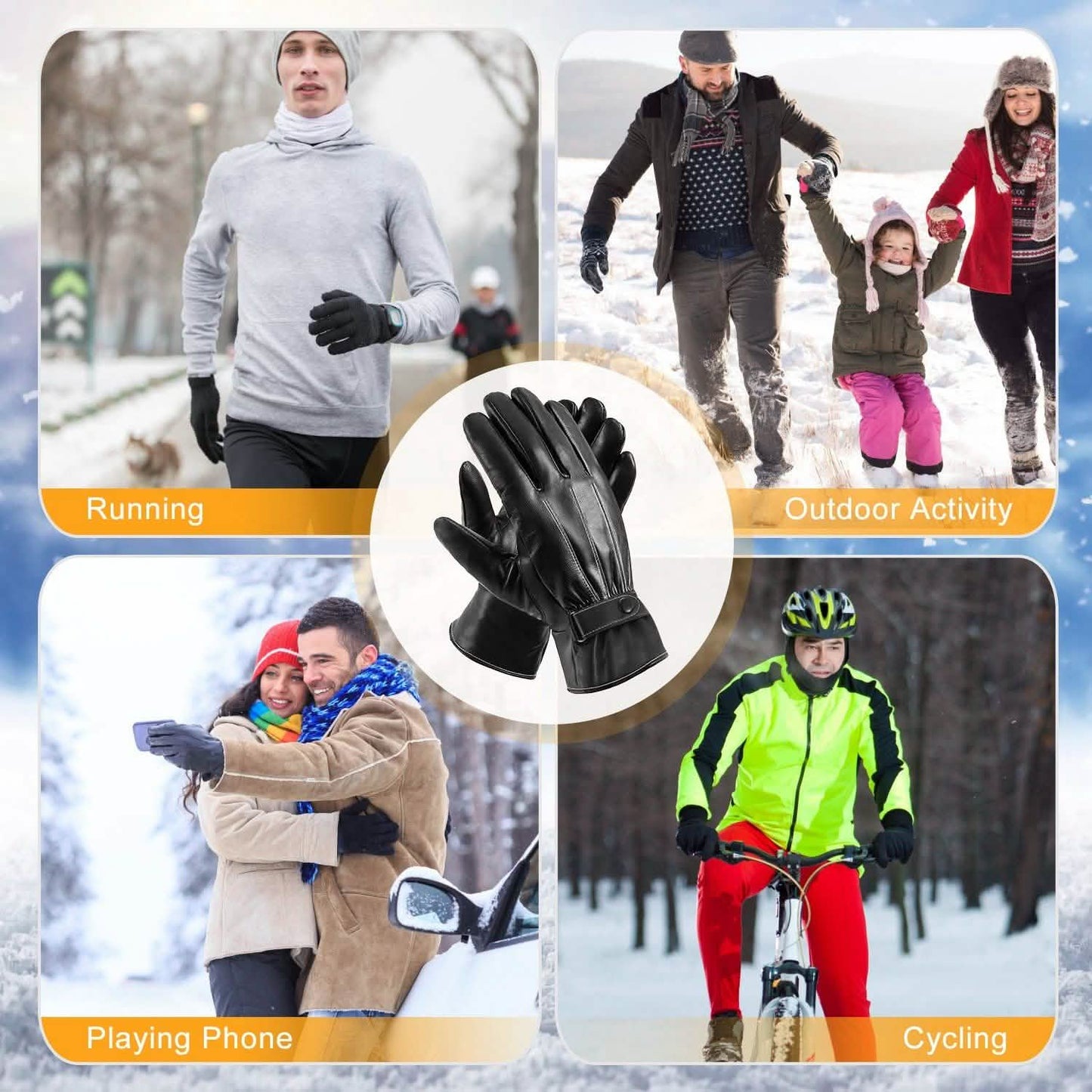 Men's Leather Winter Gloves Touchscreen DailySale