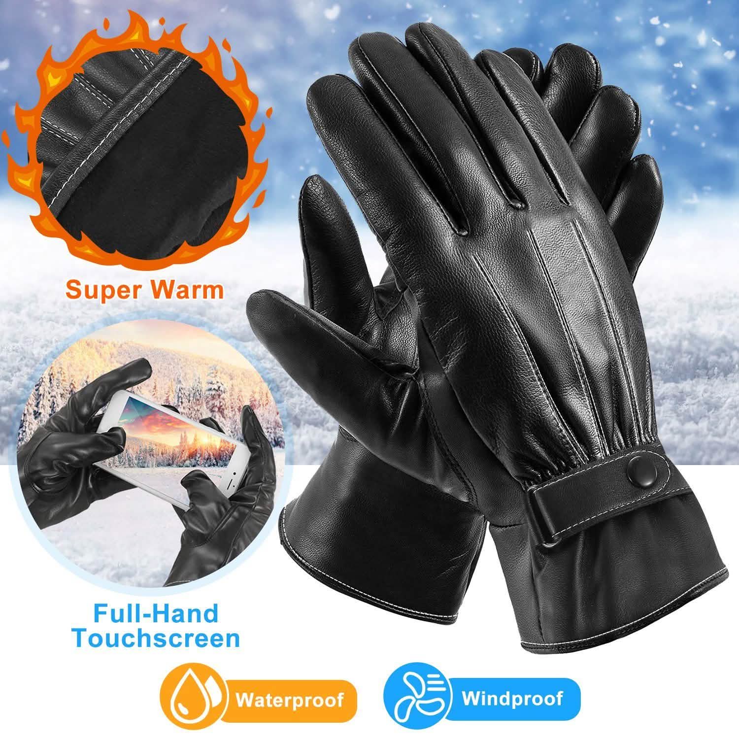 Men's Leather Winter Gloves Touchscreen DailySale