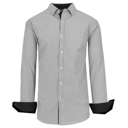 Men's Long Sleeve Slim Fitting Gingham Pattern Dress Shirts DailySale