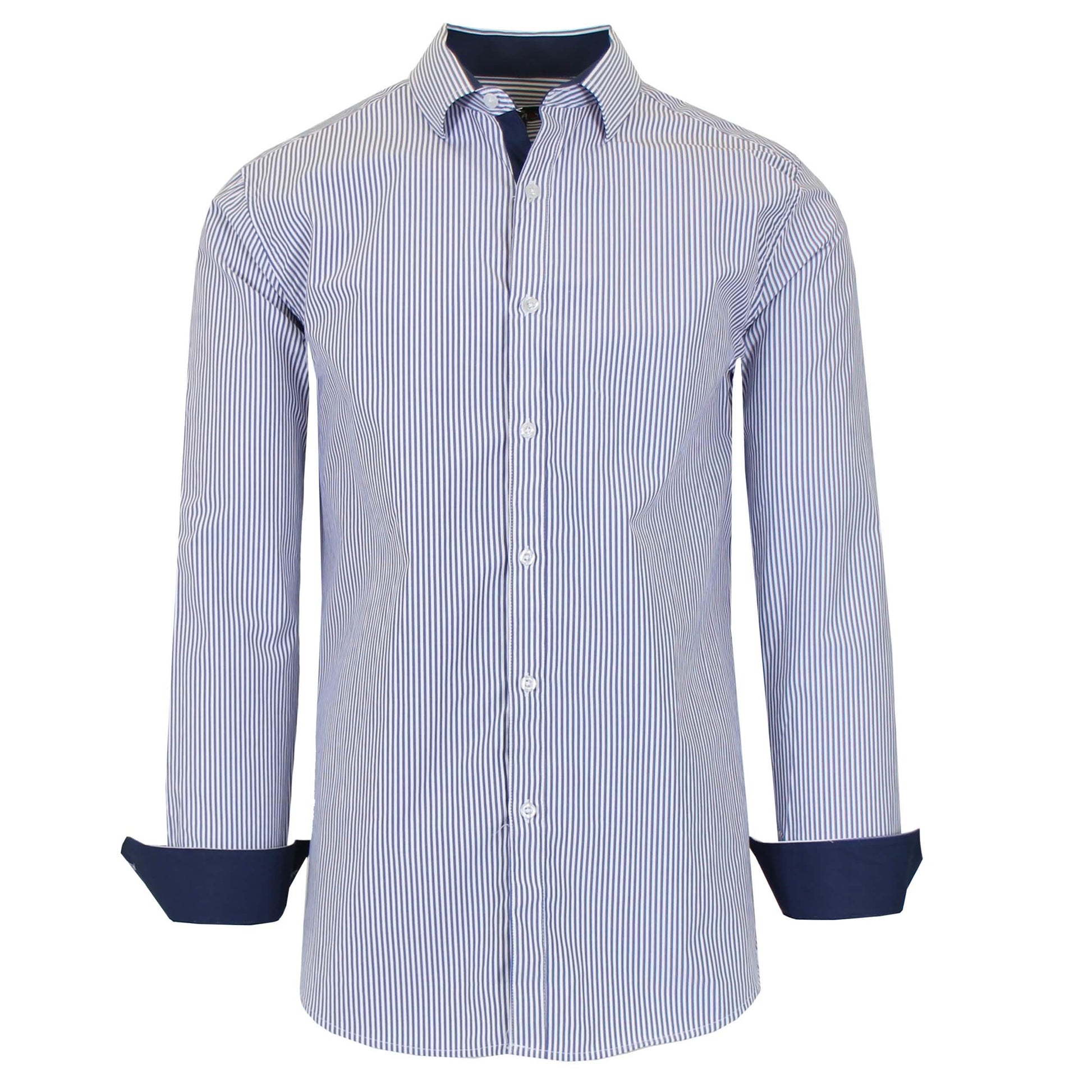 Men's Long Sleeve Slim Fitting Gingham Pattern Dress Shirts DailySale