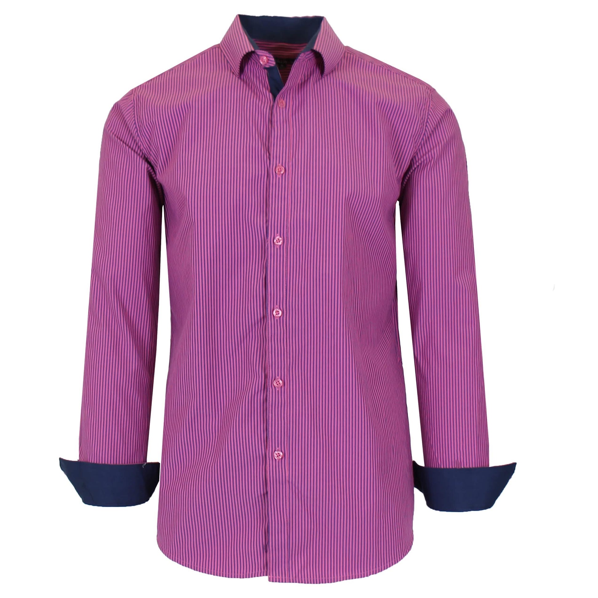 Men's Long Sleeve Slim Fitting Gingham Pattern Dress Shirts DailySale