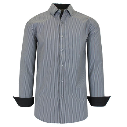 Men's Long Sleeve Slim Fitting Gingham Pattern Dress Shirts DailySale