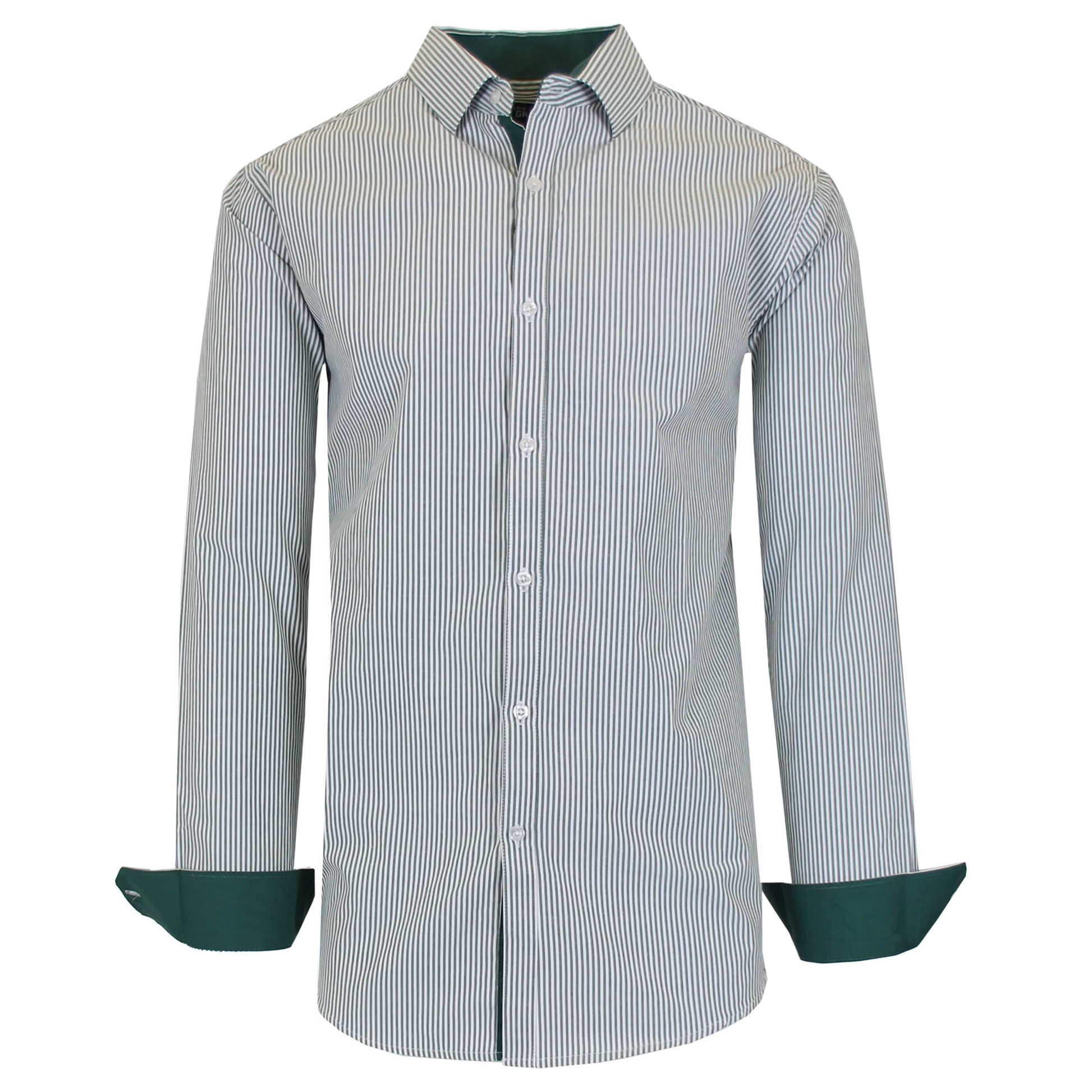 Men's Long Sleeve Slim Fitting Gingham Pattern Dress Shirts DailySale