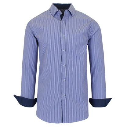 Men's Long Sleeve Slim Fitting Gingham Pattern Dress Shirts DailySale