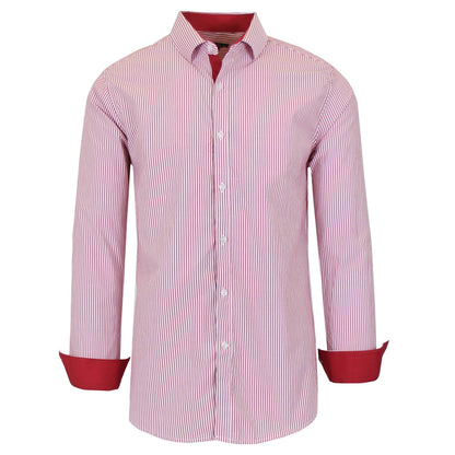 Men's Long Sleeve Slim Fitting Gingham Pattern Dress Shirts DailySale