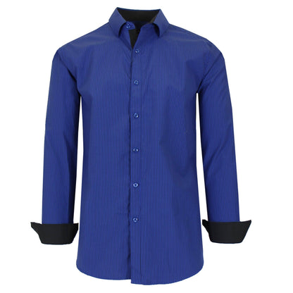 Men's Long Sleeve Slim Fitting Gingham Pattern Dress Shirts DailySale