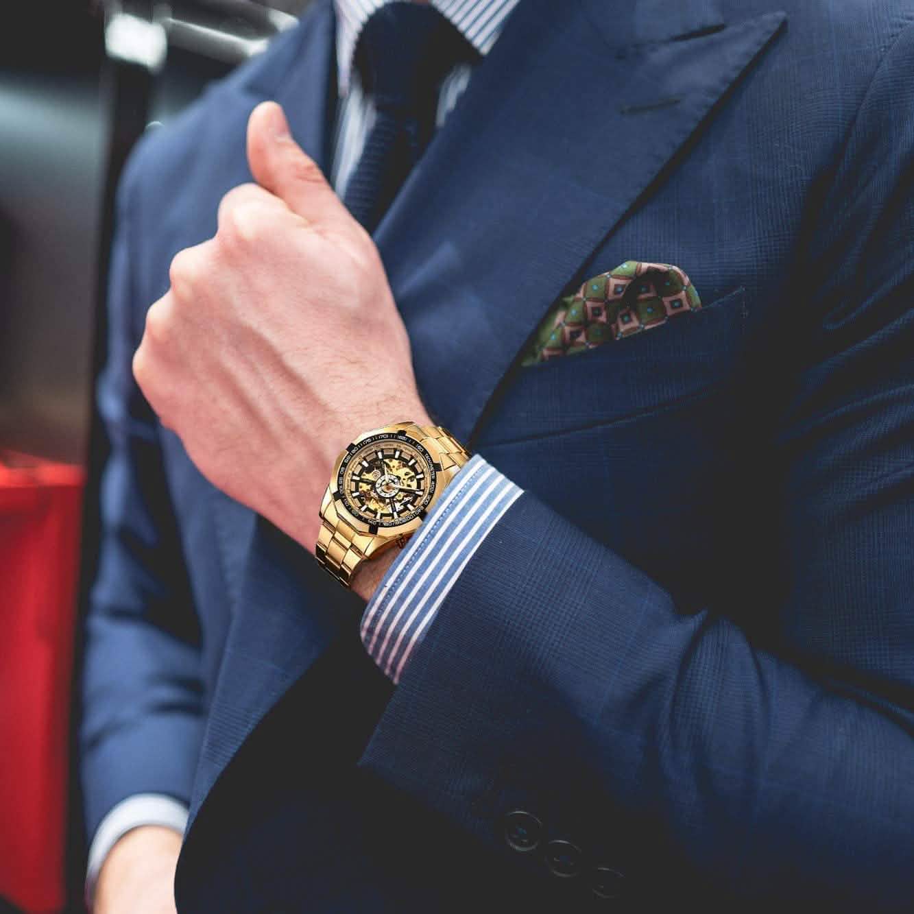 Mens Mechanical Skeleton Automatic Dial Wristwatch DailySale