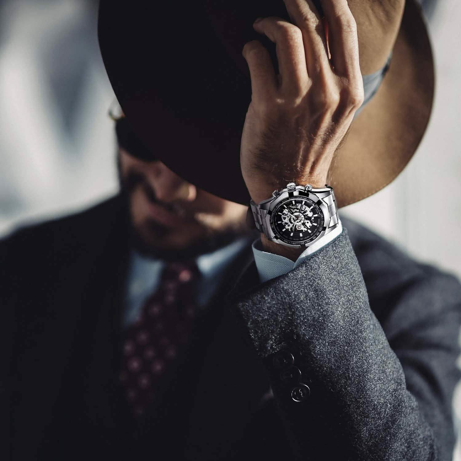 Mens Mechanical Skeleton Automatic Dial Wristwatch DailySale